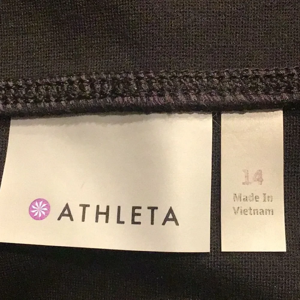 Athleta Black Triple Pocket Zipper Athleisure Athletic Casual Sporty Skirt